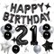 32 Inch 21 Balloon Numbers, Happy Birthday Balloons Banner 16 Inch Foil Letters Balloon